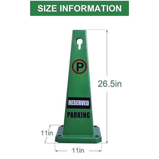 OrangeStar Reserved Parking Cones 4-Pack, 26.5" Large 4-Sided Message Safety - Image 7