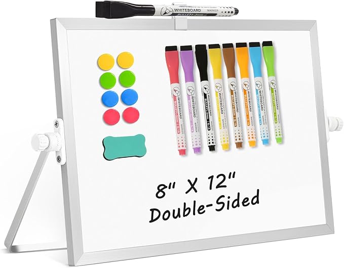 Dry Erase Magnetic White Board, Portable Small Whiteboard Set by AMUSIGHT