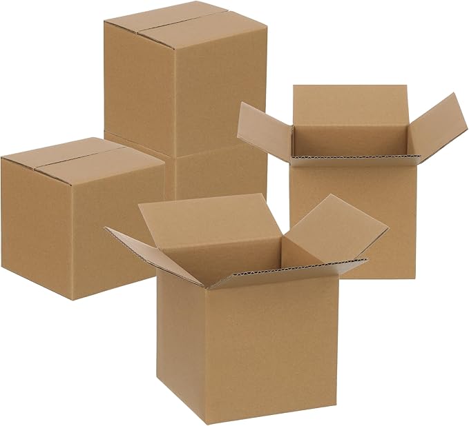 FARRAY 100 Pack Shipping Boxes 5x5x5 inches, Study Corrugated Small Cardboard by FARRAY
