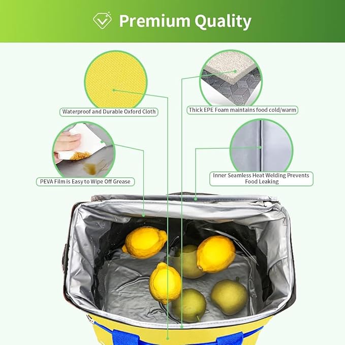 Iknoe Large Cooler Bag Collapsible 24 Can Insulated Bags Leakproof Lunch Cooler - Image 2