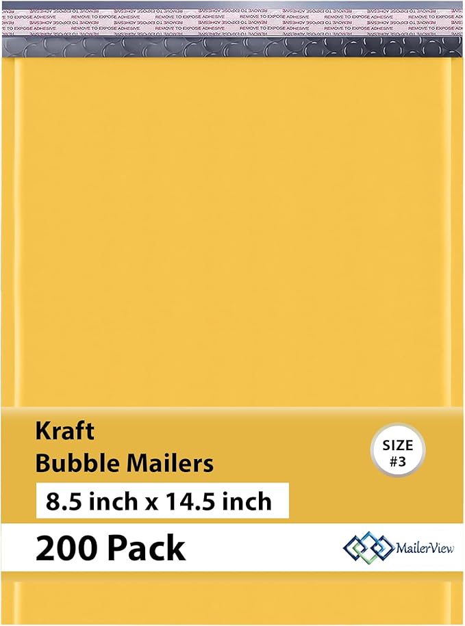 Kraft Bubble Mailers 8.5x14.5 inch #3 | Self Seal Padded Envelopes | Cushioned by MAILERVIEW