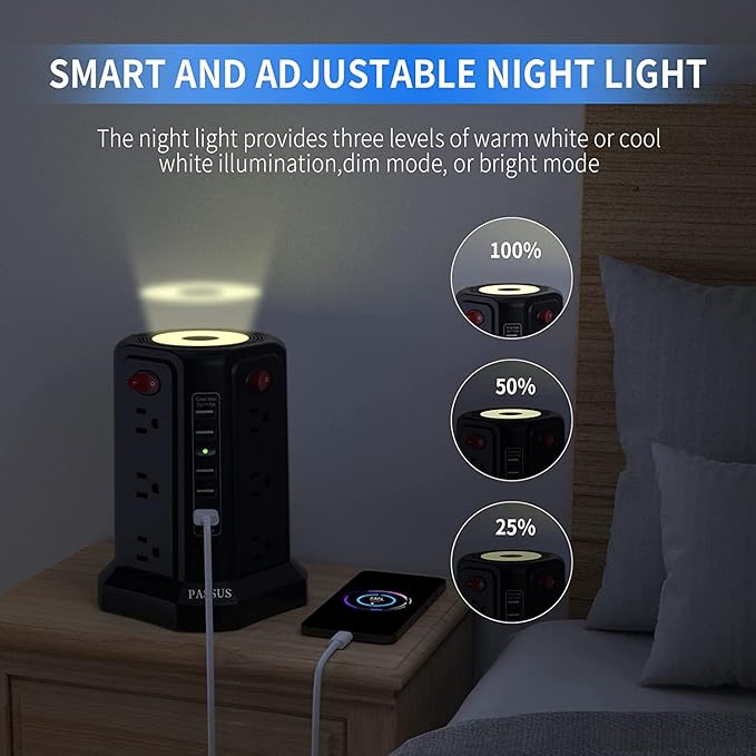Surge Protector Power Strip Tower - Image 3