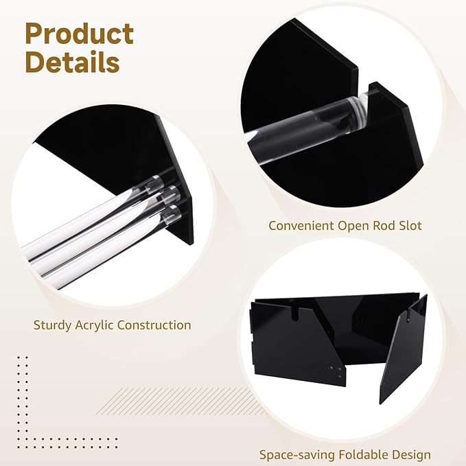 Foldable Acrylic Label Roll Dispenser, Adjustable Black Label Organizer - Image 4