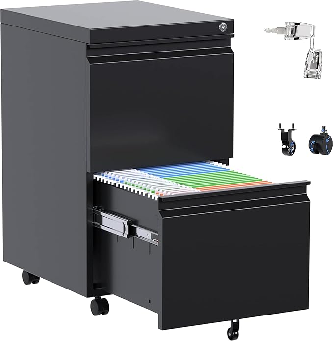 Aobabo 2 Drawer File Cabinet, Metal Filing Cabinet by Aobabo