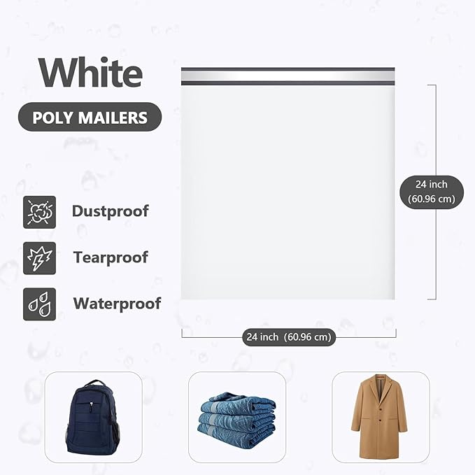 Large Poly Mailers 24x24 Inch 100PCS, 5 Layer Waterproof Self-Seal Shipping Bags - Image 6