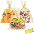 COQOFA 11" X 14" Cello Cellophane Treat, Party Favor, Candy, Cookie and Goodie Plastic Storage Bags for Bakery, Birthday, Wedding, Party - 50 pcs Gold by COQOFA