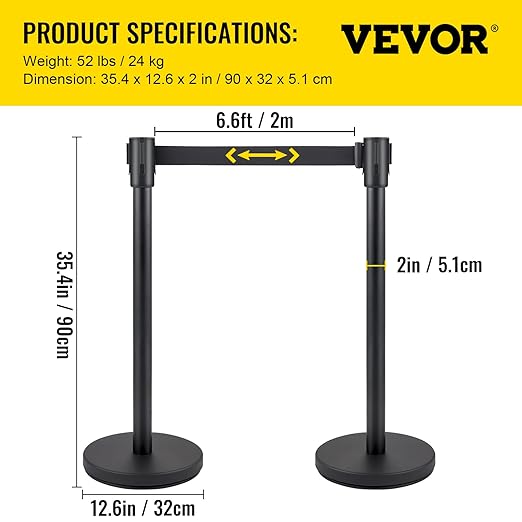 VEVOR Crowd Control Stanchion, Stanchion Set - Image 7