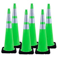 BESEA 6Pack 36” inch Traffic Safety Cones Green Road Parking Cones Construction by BeSea