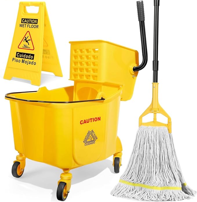 38 Qt Commercial Mop Bucket by EasyCleaningHappyLife