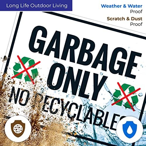 Garbage Only No Recyclables Sign, - Image 3