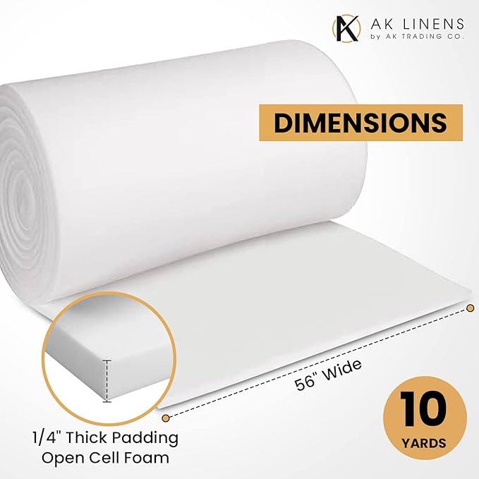AK TRADING CO. 1/4” Thick Open Cell Upholstery Foam Padding – 56” Wide – by The - Image 2