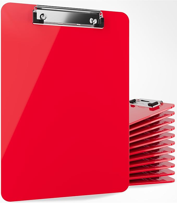 Red Plastic Clipboards Multi Pack Clipboard by OfficeSolutionsDirect