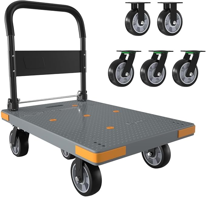 WUD Push Cart, Folding Mobile Platform Trolley, Thickened and Reinforced by WUD