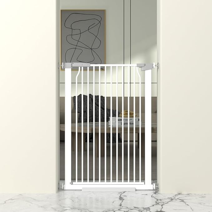 41" Extra Tall Cat Gate for Doorway, 29.6-31.5''W Metal Pet Baby Safe Gate by THEYFIRST