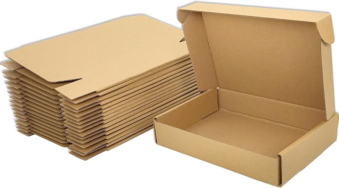 Small Brown Shipping Boxes for Small Business Pack of 25-8x5.5x1.6 inches by Lmuze