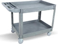 2 Tier Rolling Utility Cart on Wheels, 1000 lbs Capacity Plastic Service Cart by Tooremine