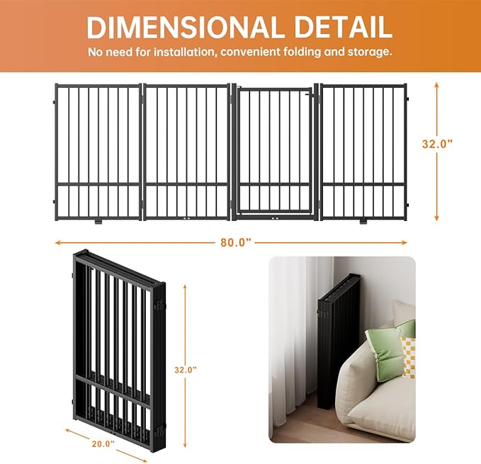 Full Metal Freestanding Dog Gate - Image 6