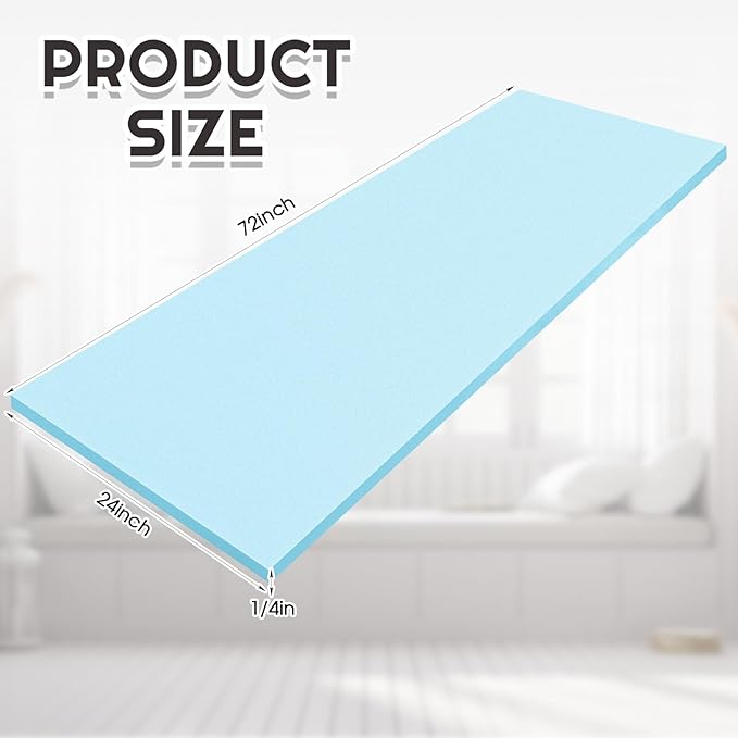 Amylove Polyurethane Foam 24" x 72" High Density Cushion Upholstery Foam Sheet - Image 2