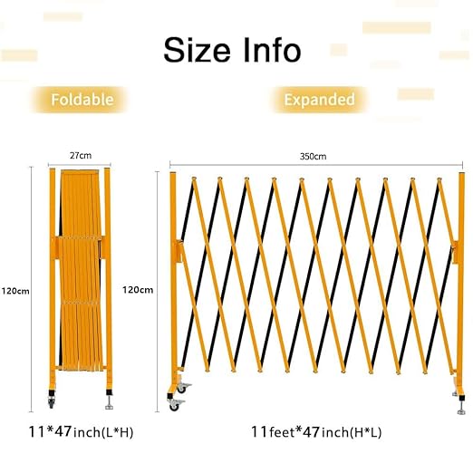 GYMTIME Industrial Expandable Metal Barricade, 11 FT, 47 inch high, Portable - Image 5