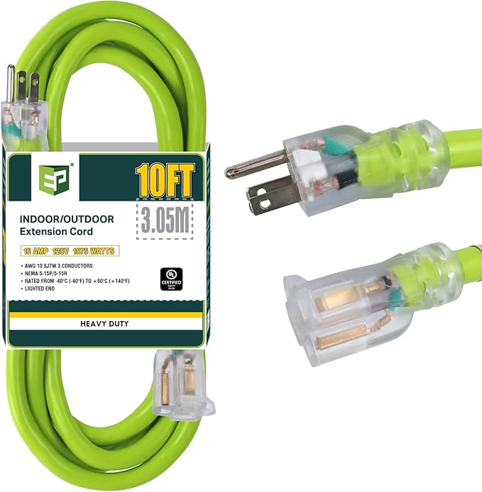 EP 10 Ft Lighted Outdoor Extension Cord by ENERGYPRO