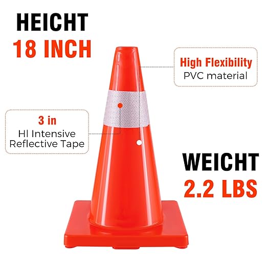 Traffic Safety Cones 18 Inch 4 Pack - Image 3
