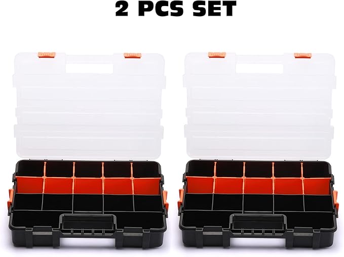 AIRTOON Tool Box Organizer Interlocking Black Small Parts Organizer - Image 2
