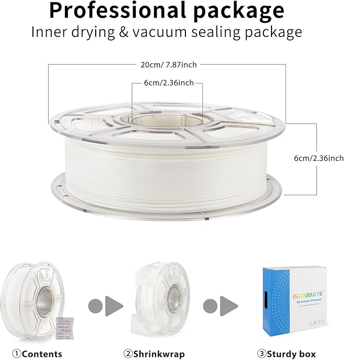 iSANMATE ASA 3D Printer Filament Bundle 4KG, UV & Weather Resistant 3D Printer - Image 7