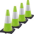 Fluorescent Orange/Green PVC Traffic Cones, Heavy Black Base Parking Lot Cone by OranLite
