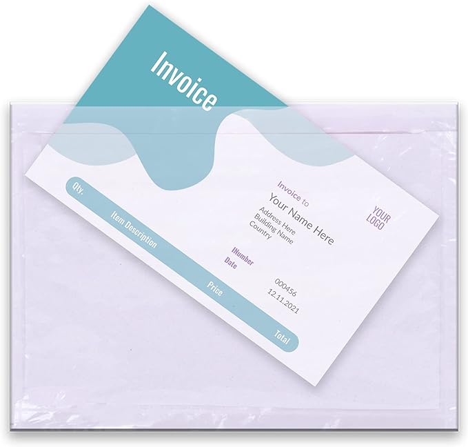 Clear Adhesive Top Loading Packing List Pouches 6'' X 9'', Shipping Label by TAPSIN