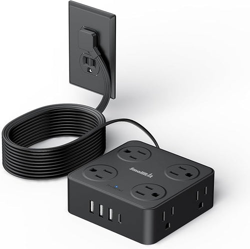 10Ft Power Strip with Surge Protector, 8 Outlets 4 USB Ports Extension Cord by SMALLRT