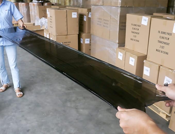 BOMEI PACK 1 Pack 1200ft Industrial Black Stretch Wrap Film 70 Gauge 15" - Image 6