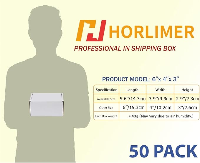 HORLIMER 6x4x3 inches Shipping Boxes Set of 50 - Image 2
