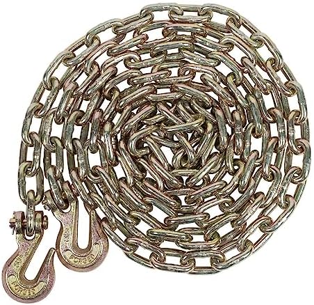 5/16 Inch x 16 FT Grade 70 Binder Chain with Clevis Grab Hooks - G70 Transport Tow Chain - 4,700 Lbs Working Load Limit - Image 2