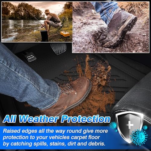 F250 Floor Mats - Car Mats for Ford F250 F350 1999-2007 (Only for Crew Cab) Super Duty, All Weather Floor Mat for F350 Accessories, Heavy Duty Rubber Mats, Car Accessories - Image 4
