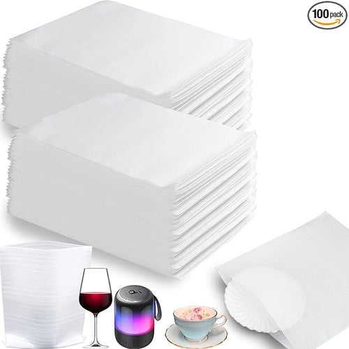 100 Pack Foam Pouches, Cushion Foam Wrap Pouches by V-chen