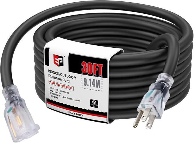 EP 30 Ft Lighted Outdoor Extension Cord by ENERGYPRO