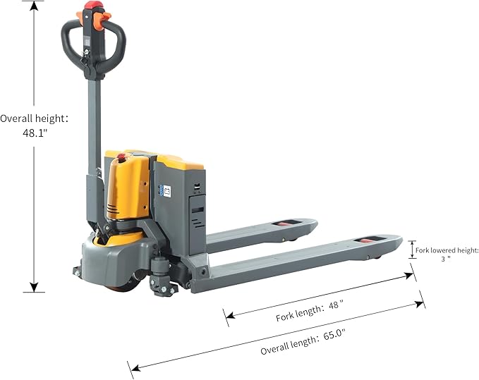 Tory Carrier Electric Pallet Jack Truck 3300lbs Capacity Lithium Electric - Image 2
