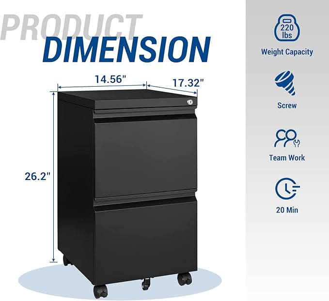 2 Drawer Vertical File Cabinet - Image 3