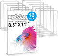 12pack Acrylic Sign Holder 8.5 X 11, Vertical T Shape Clear Plastic Paper Sign by xydled