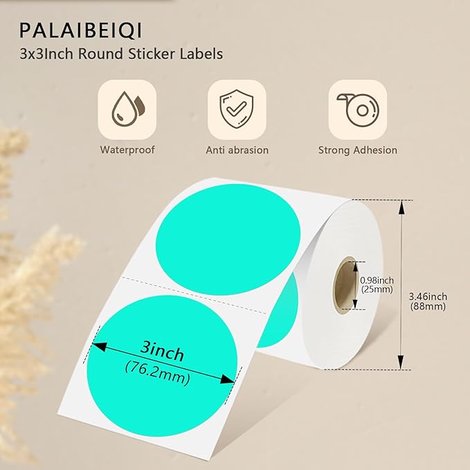 3 X 3 Inch Round Thermal Labels Circle Color Coding Labels Printable Waterproof - Image 3