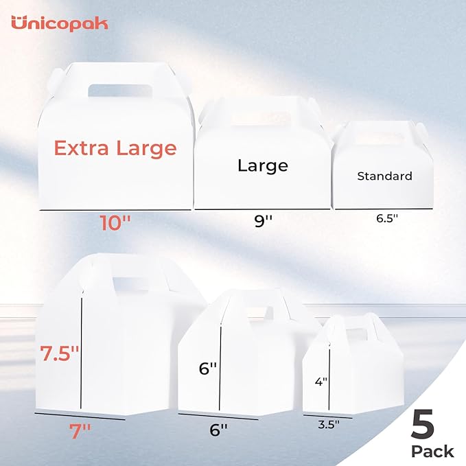 UnicoPak 5 Pack 10x7x7.5 Extra Large Gable Boxes - Image 2