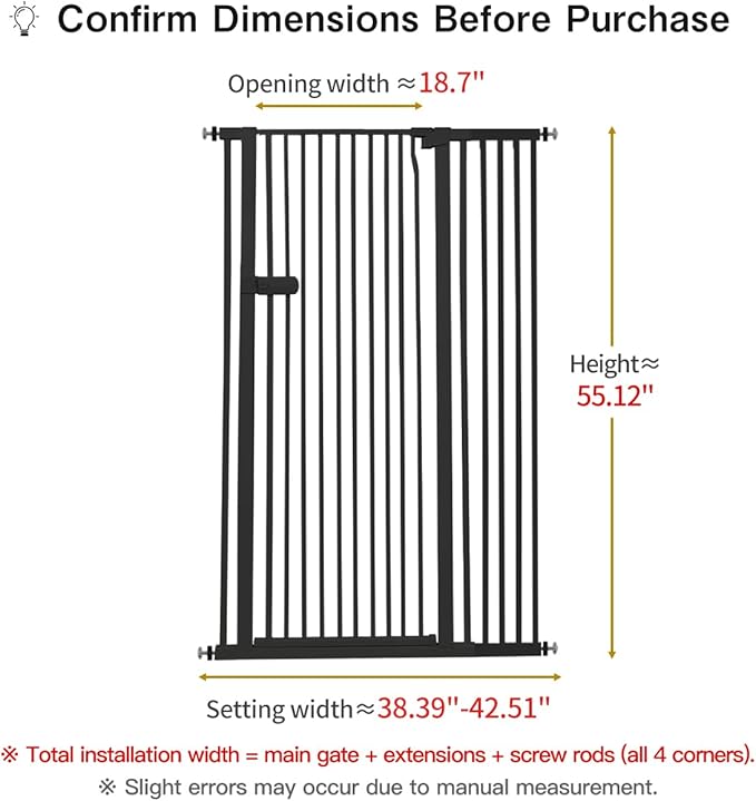 Lumizone Extra Tall Cat Gate 55.12" High Pressure Mounted Extra Wide 2025 New - Image 2