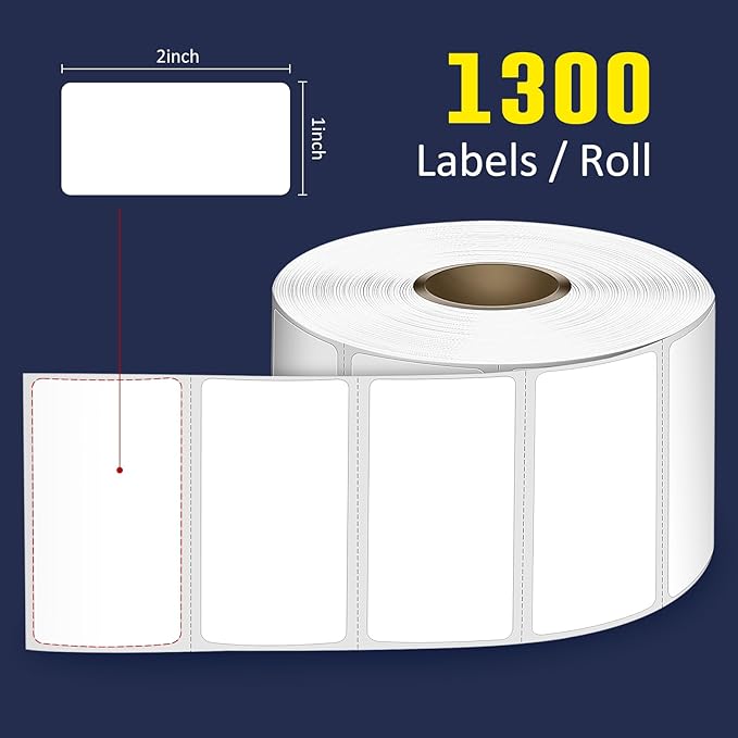 L LIKED 2" x 1" Direct Thermal Labels, Permanent Adhesive Barcode Adress Labels - Image 2