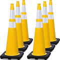 6 Pack 36" Large-Sized PVC Traffic Cones by OranLite
