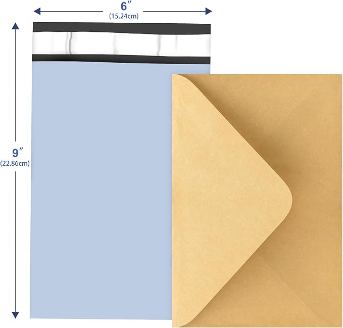 120PC Poly Mailers 6x9 Inch Light Blue Mailing Envelopes Bags Shipping Bags - Image 2