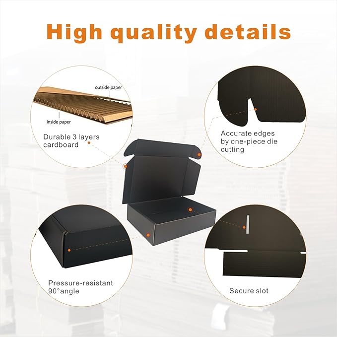 9x6x2'' Small Shipping Boxes 25 Pack, Corrugated Cardboard Mailers - Image 4