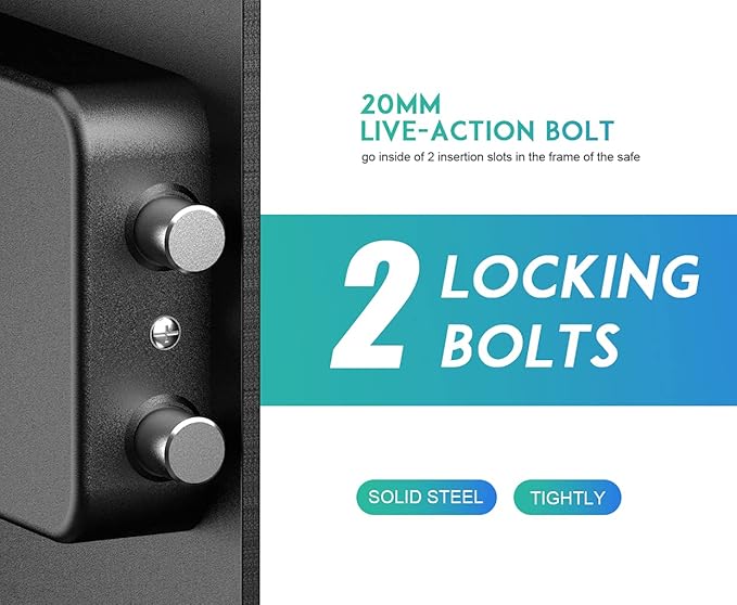 RPNB Deluxe Safe and Lock Box, Digital Keypad Safe Box, Steel Alloy Small Safes - Image 5