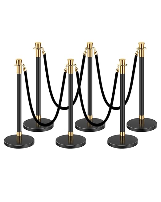 VEVOR Stanchions and Velvet Ropes, Stainless Steel Stanchion Post Queue by VEVOR
