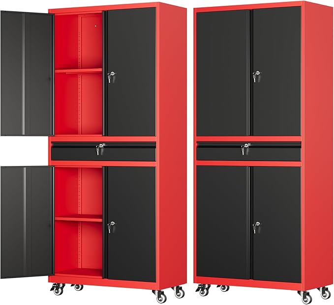 73" Metal Garage Storage Cabinet by LISSIMO