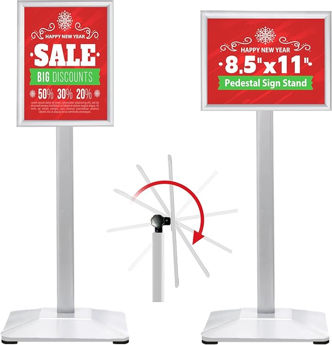 Pedestal Sign holder Stand 8.5x11inch Adjustable Standing Floor Sign Stand by VAIIGO